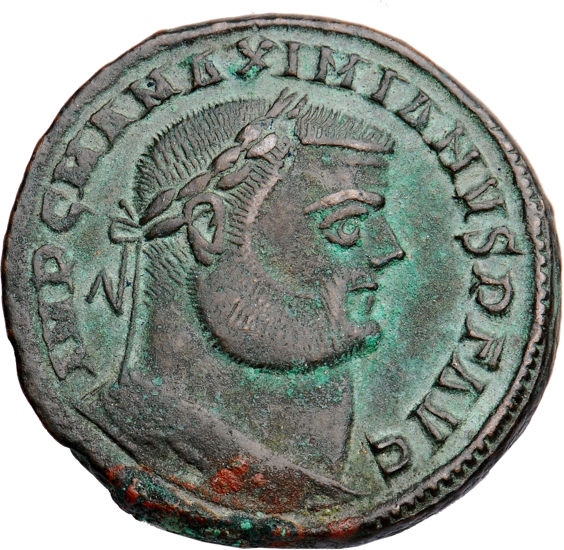 RIC VI Alexandria 32b Diocletian obverse, Head of Maximian, laureate, right