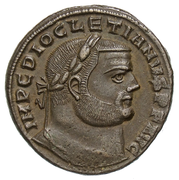 RIC VI Alexandria 34a Diocletian obverse — Head of Diocletian, laureate, right