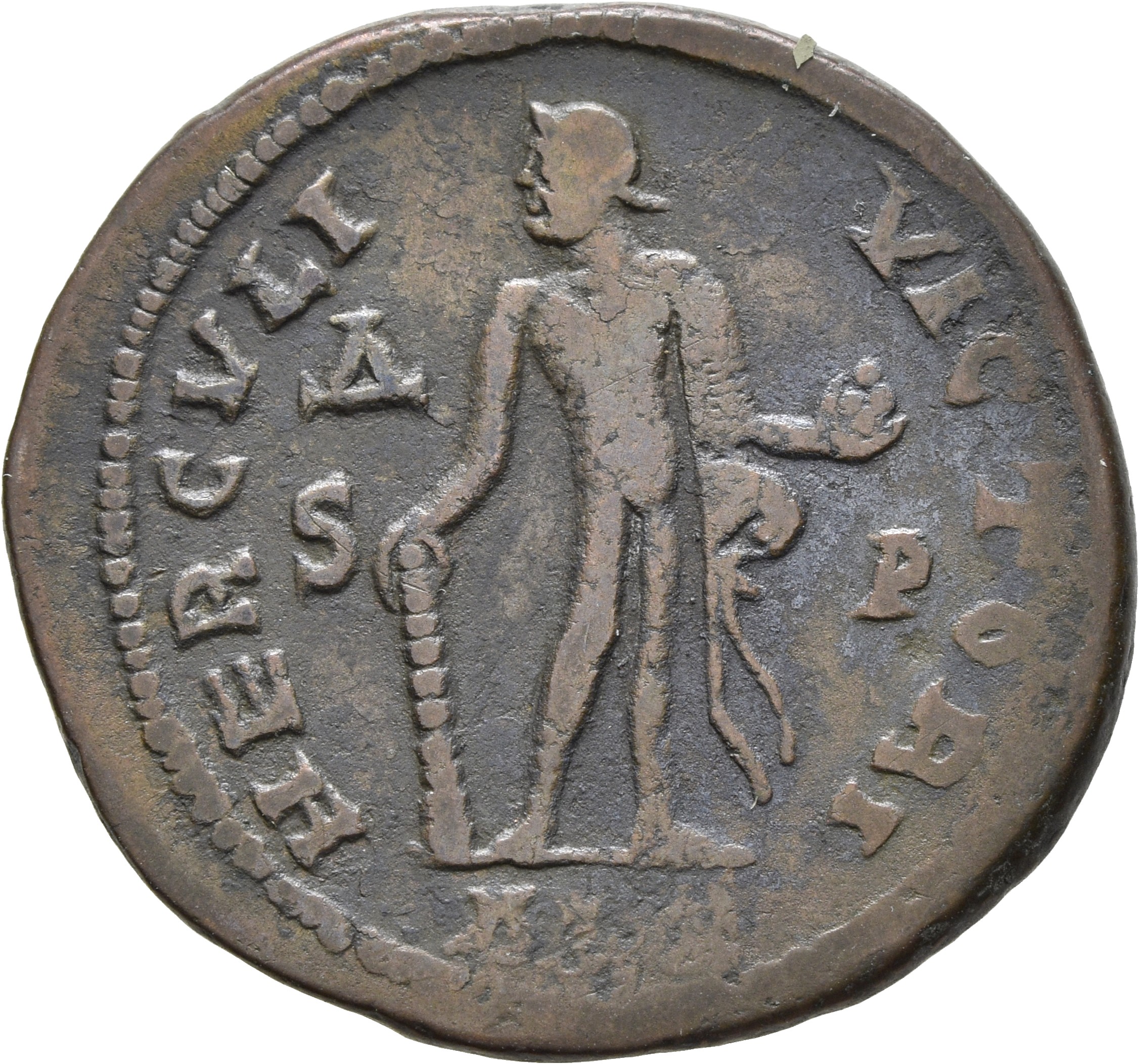 RIC VI Alexandria 38 Diocletian reverse, Hercules, standing front, head left, leaning on club with right hand and holding ...