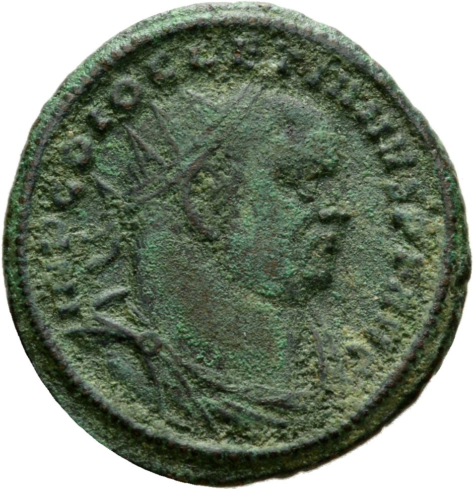 RIC VI Alexandria 46a Diocletian obverse, Bust of Diocletian, radiate, draped, cuirassed, right