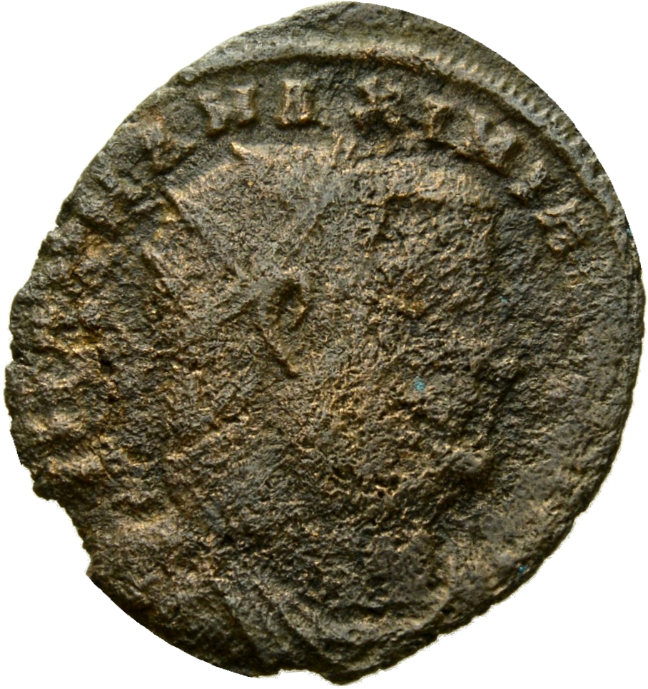 RIC VI Alexandria 46b Diocletian obverse, Bust of Maximian, radiate, draped, cuirassed, right