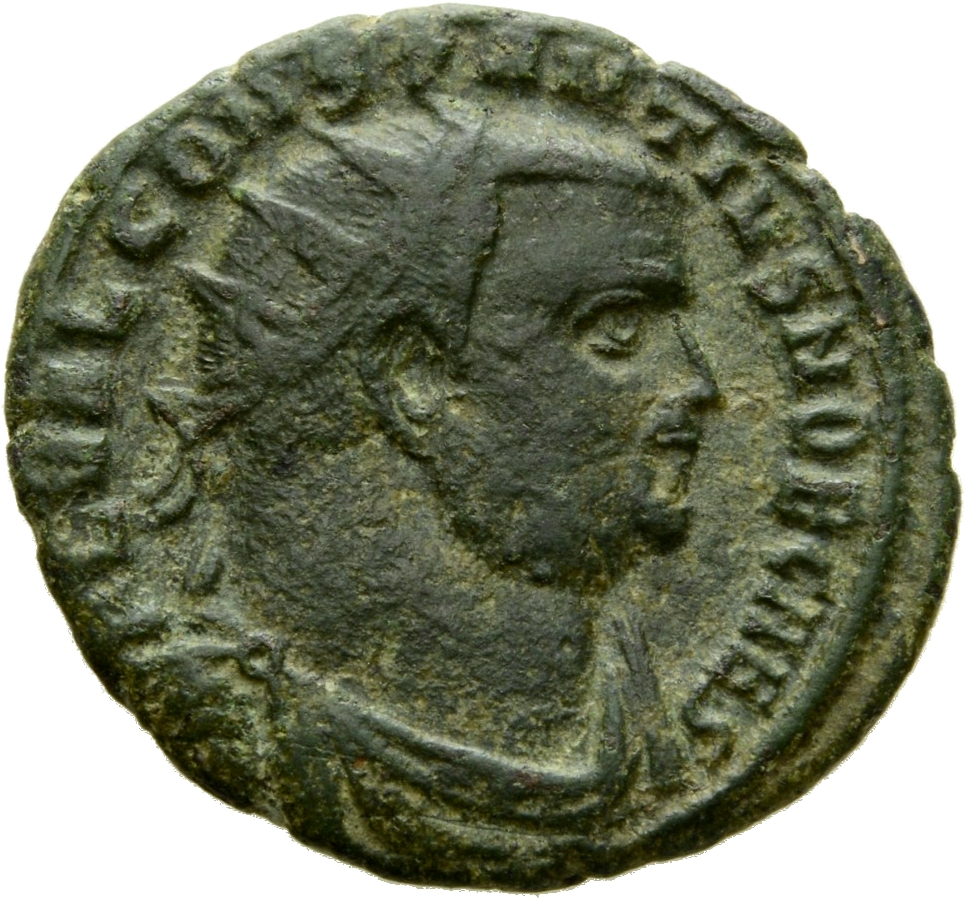 RIC VI Alexandria 48a Diocletian obverse — Bust of Constantius Chlorus, radiate, draped, cuirassed, right