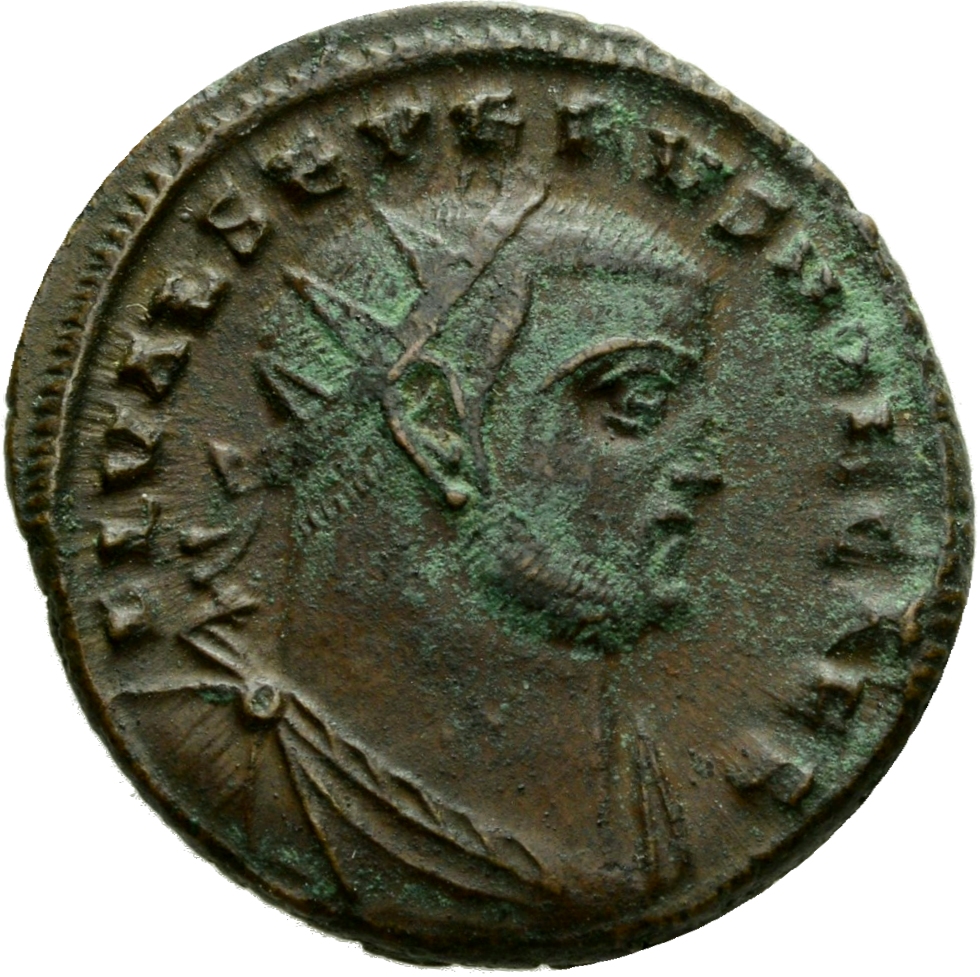 RIC VI Alexandria 60a Maximinus Daia obverse, Bust of Severus II, radiate, draped, cuirassed, right