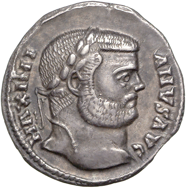 RIC VI Alexandria 9b Diocletian obverse, Head of Maximian, laureate, right