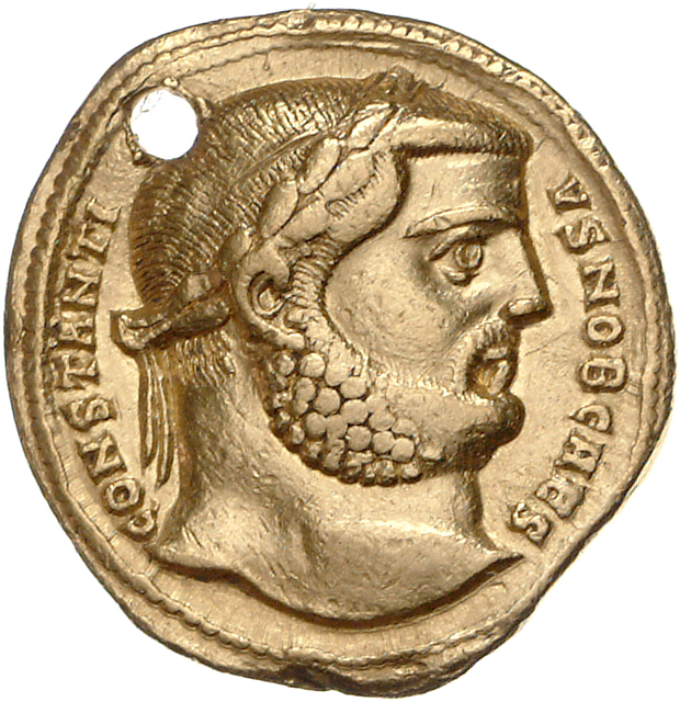 RIC VI Antioch 24 Diocletian obverse, Head of Constantius Chlorus, laureate, right