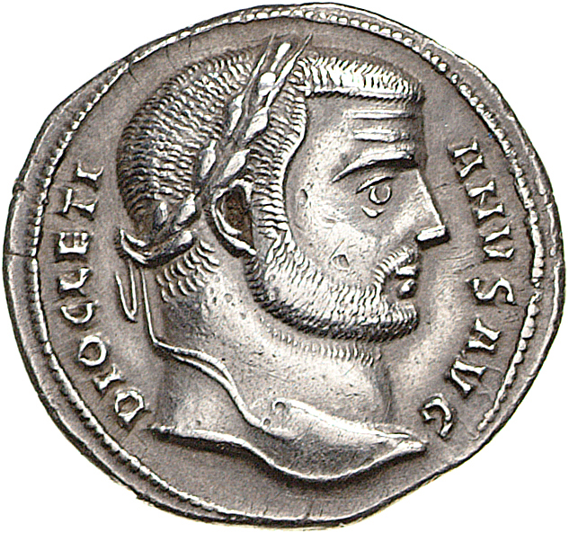 RIC VI Antioch 39a Diocletian obverse, Head of Diocletian, laureate, right