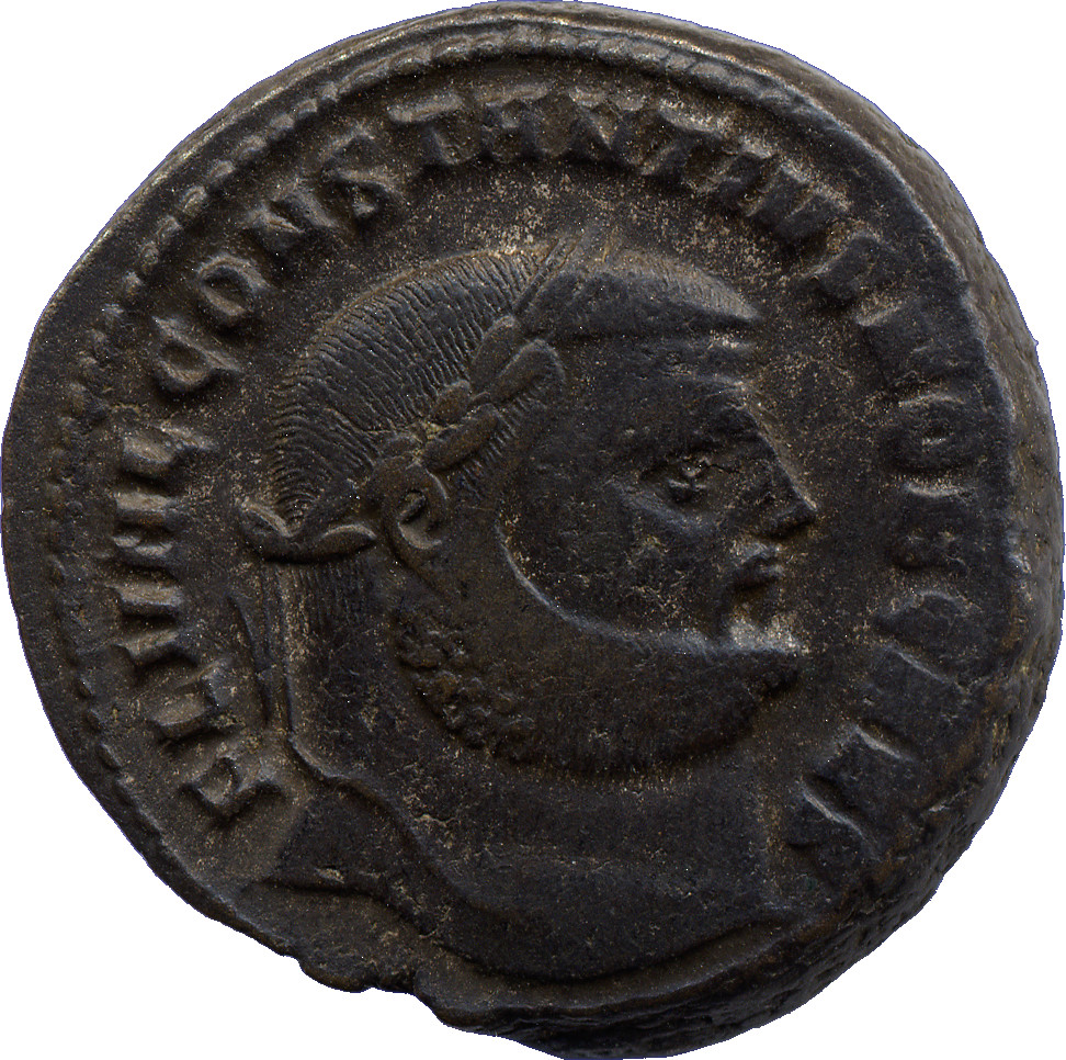 RIC VI Antioch 45a Diocletian obverse, Head of Constantius Chlorus, laureate, right