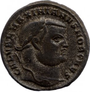 RIC VI Antioch 45b Diocletian obverse, Head of Galerius, laureate, right