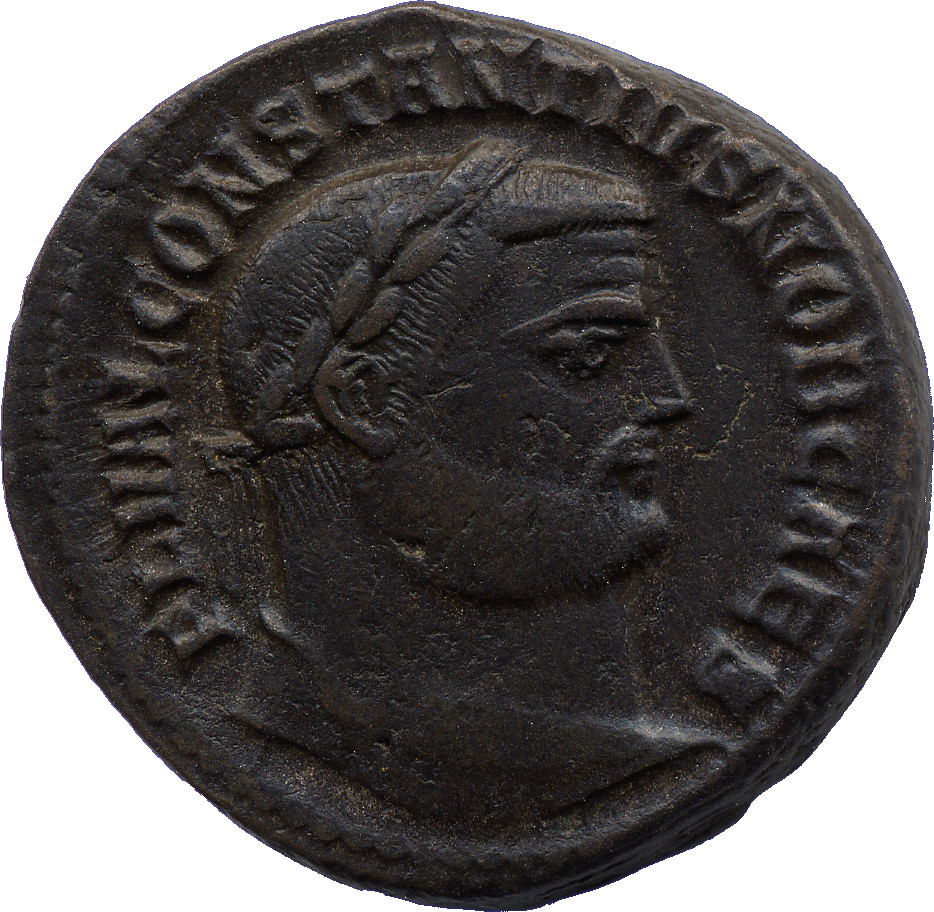 RIC VI Antioch 55a Diocletian obverse — Head of Constantius Chlorus, laureate, right