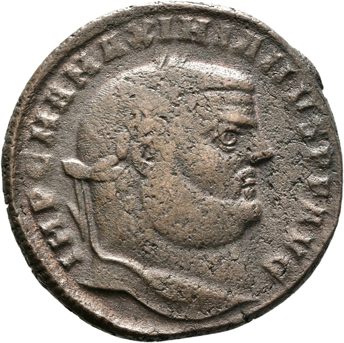 RIC VI Antioch 58b Diocletian obverse, Head of Maximian, laureate, right