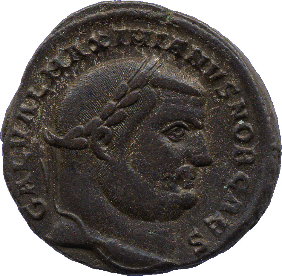 RIC VI Antioch 59b Diocletian obverse, Head of Galerius, laureate, right
