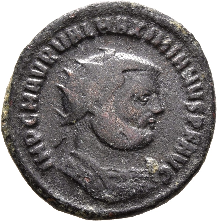 RIC VI Antioch 60b Diocletian obverse, Bust of Maximian, radiate, cuirassed, right