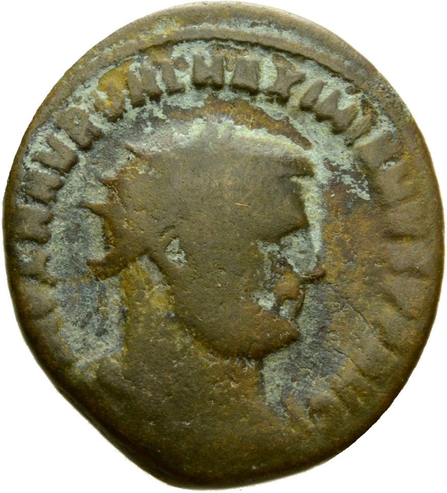 RIC VI Antioch 62b Diocletian obverse, Bust of Maximian, radiate, cuirassed, right