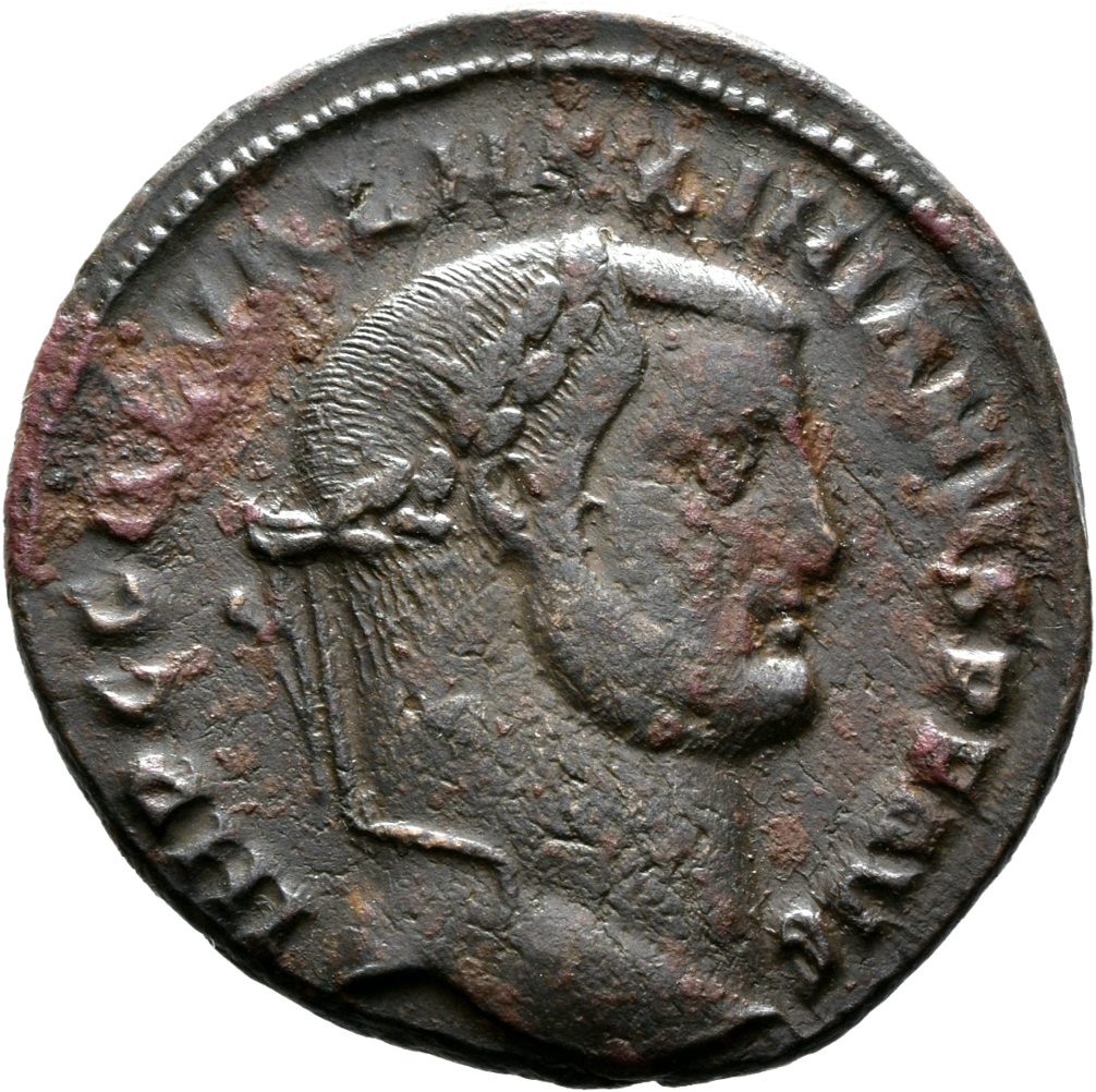 RIC VI Antioch 82 Maximinus Daia obverse, Head of Galerius, laureate, right