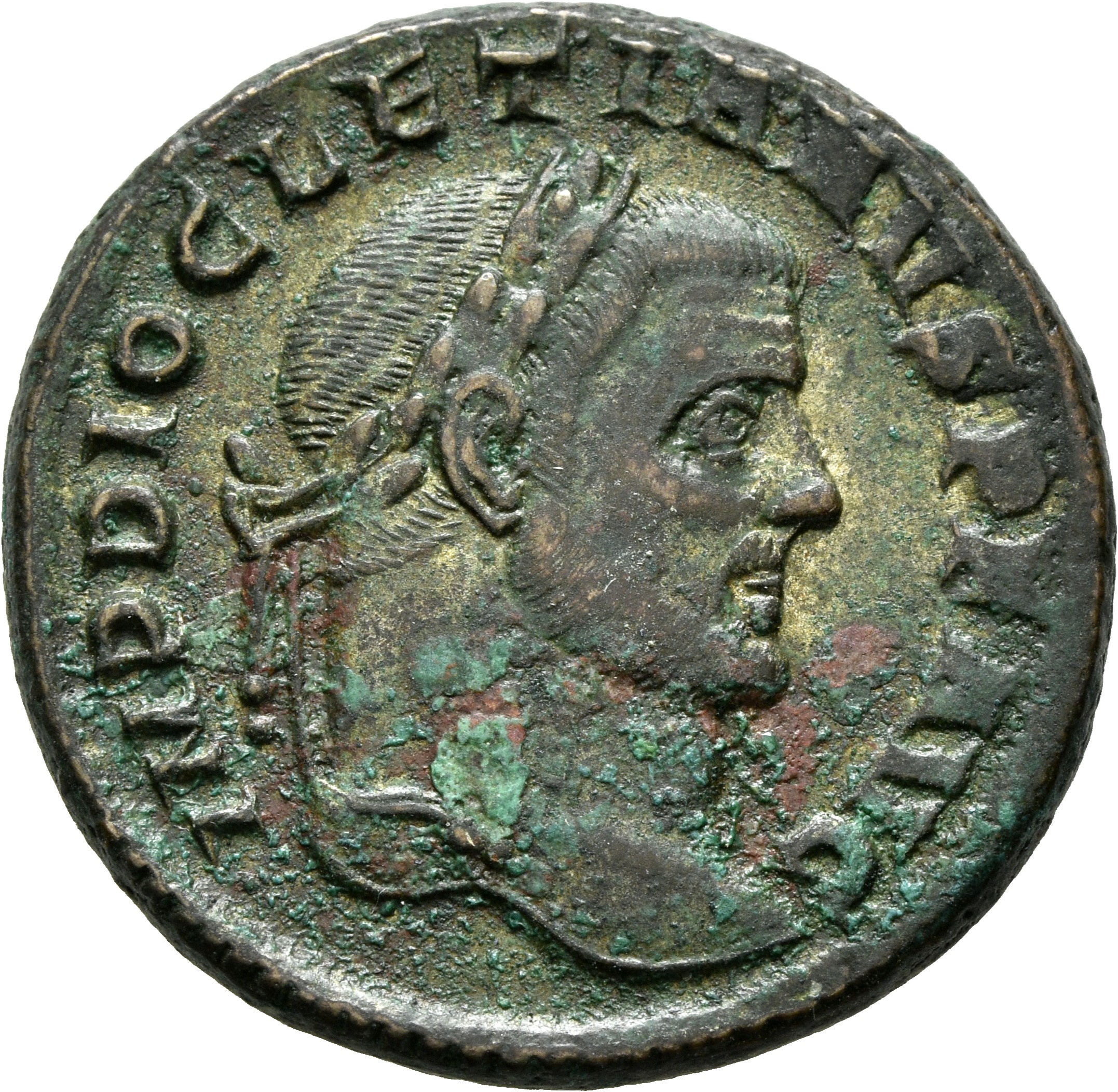 RIC VI Aquileia 23a Maximian obverse — Head of Diocletian, laureate, right