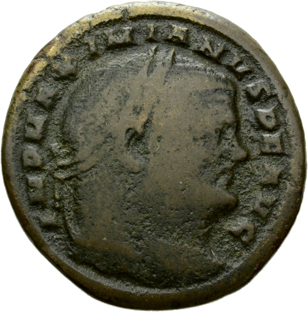 RIC VI Aquileia 31b Maximian obverse — Head of Maximian, laureate, right