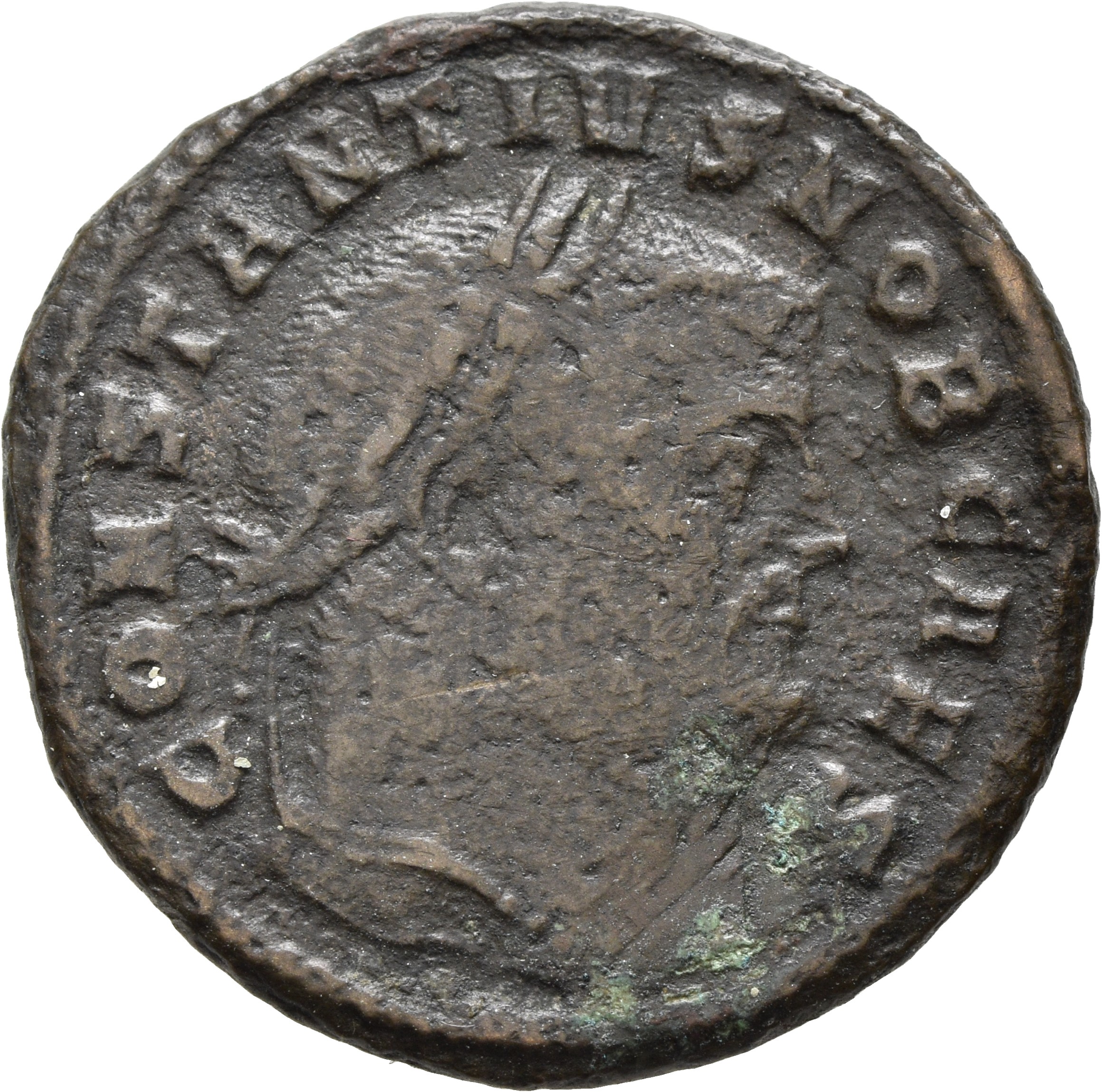 RIC VI Aquileia 36a Maximian obverse, Head of Constantius Chlorus, laureate, right