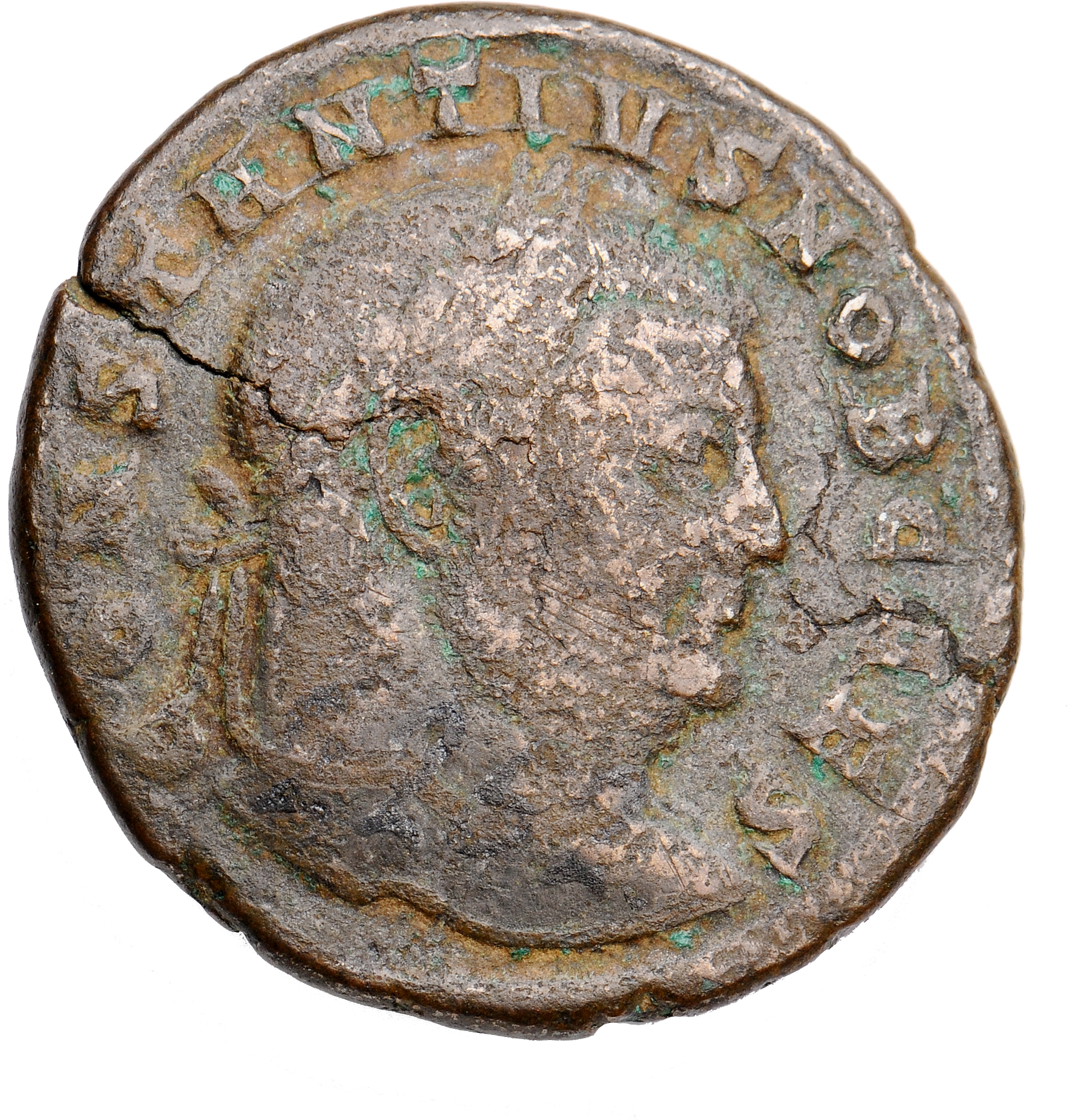 RIC VI Aquileia 40a Maximian obverse, Head of Constantius Chlorus, laureate, right