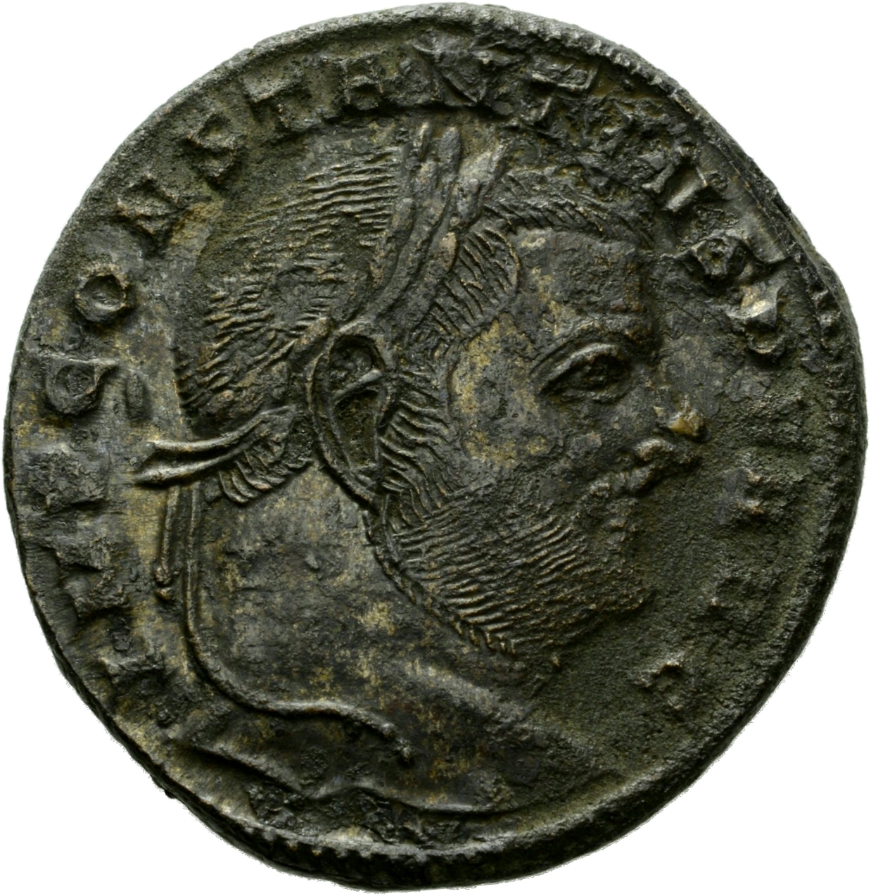 RIC VI Aquileia 62a Constantius Chlorus obverse, Head of Constantius Chlorus, laureate, right