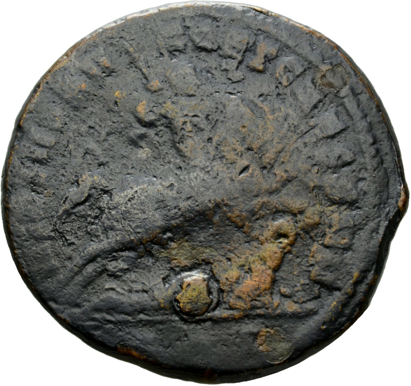 RIC VI Aquileia 68a Constantius Chlorus reverse — Severus II, draped, cuirassed, galloping right, spearing kneeling enemy ...
