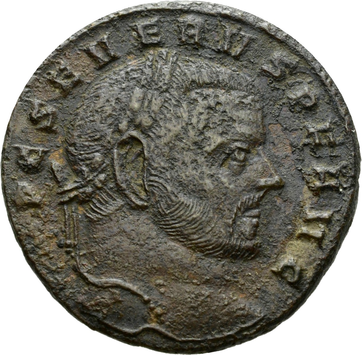 RIC VI Aquileia 76b Severus II obverse, Head of Severus II, laureate, right
