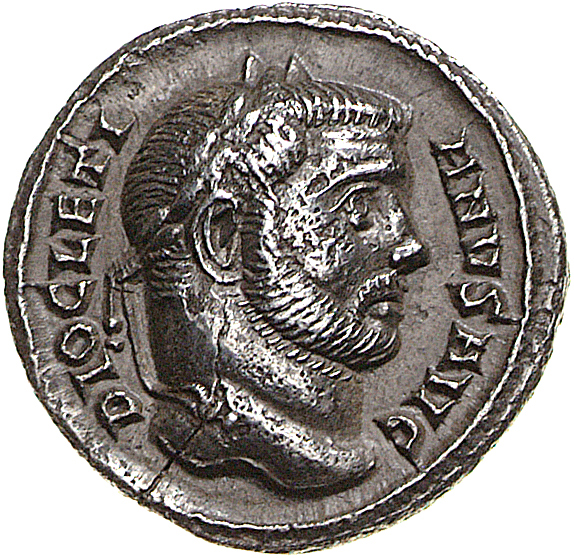 RIC VI Carthage 15a Maximian obverse, Head of Diocletian, laureate, right