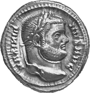 RIC VI Carthage 15b Maximian obverse, Head of Maximian, laureate, right