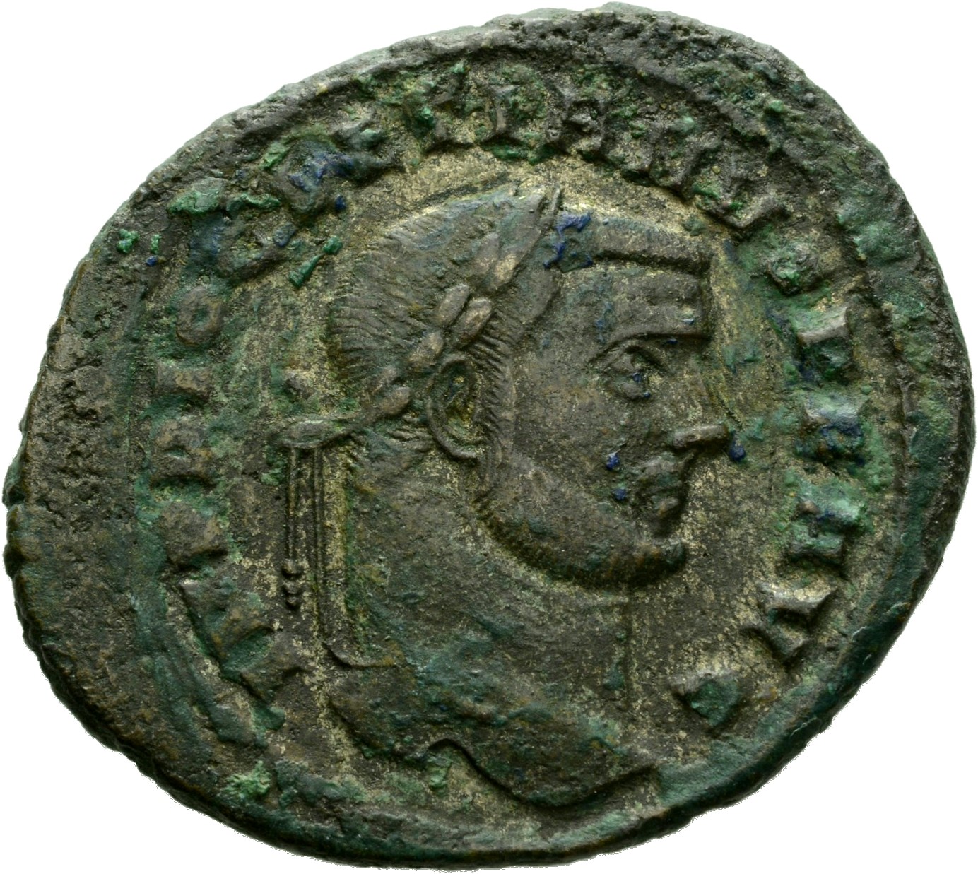 RIC VI Carthage 21a Maximian obverse, Head of Diocletian, laureate, right