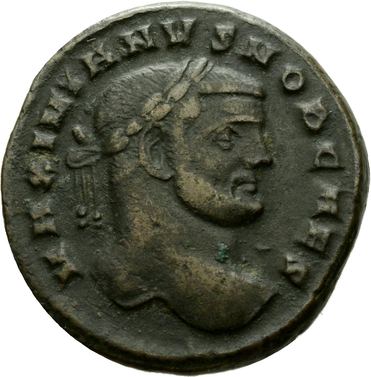 RIC VI Carthage 22b Maximian obverse, Head of Galerius, laureate, right