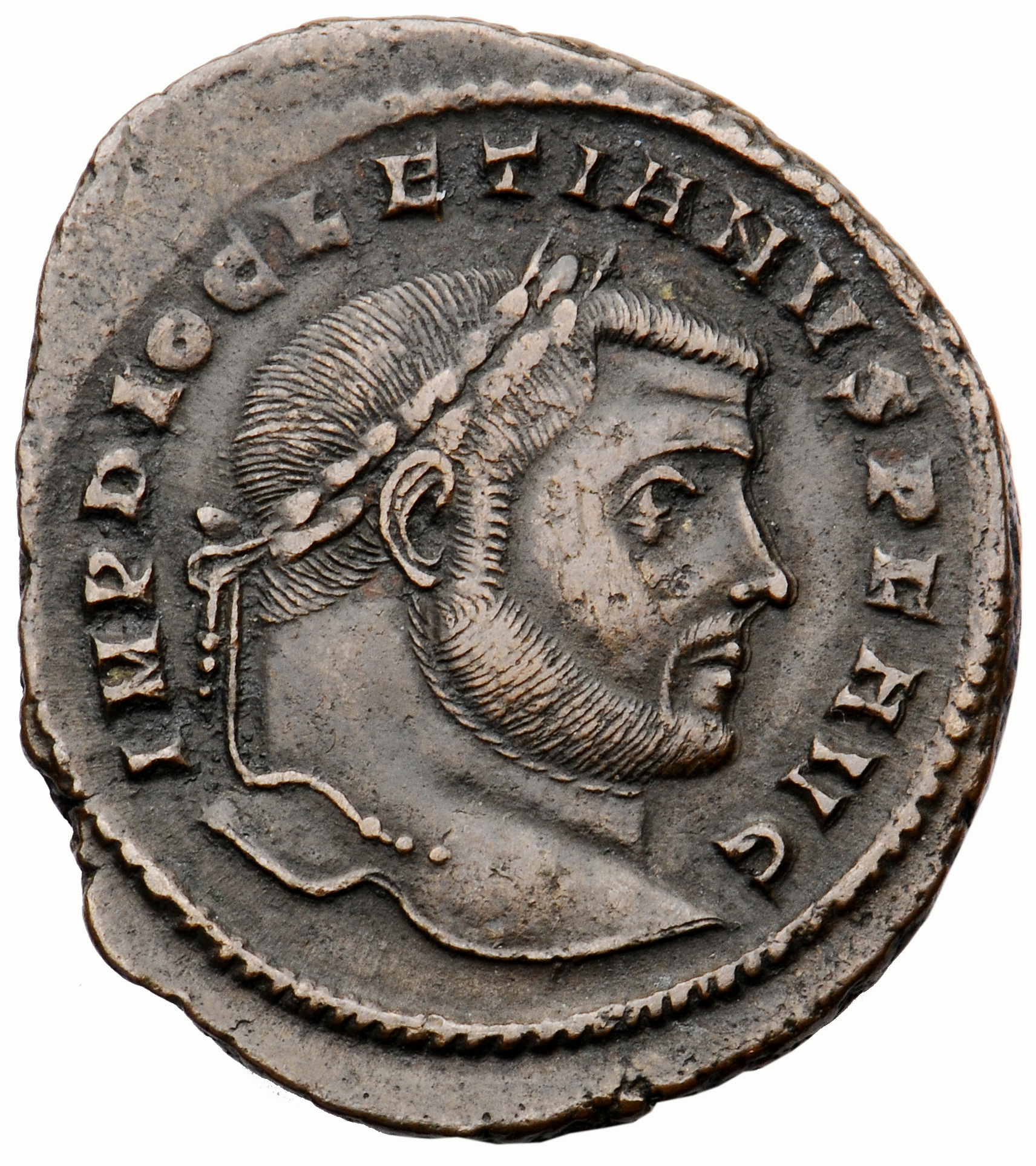 RIC VI Carthage 25a Maximian obverse, Head of Diocletian, laureate, right