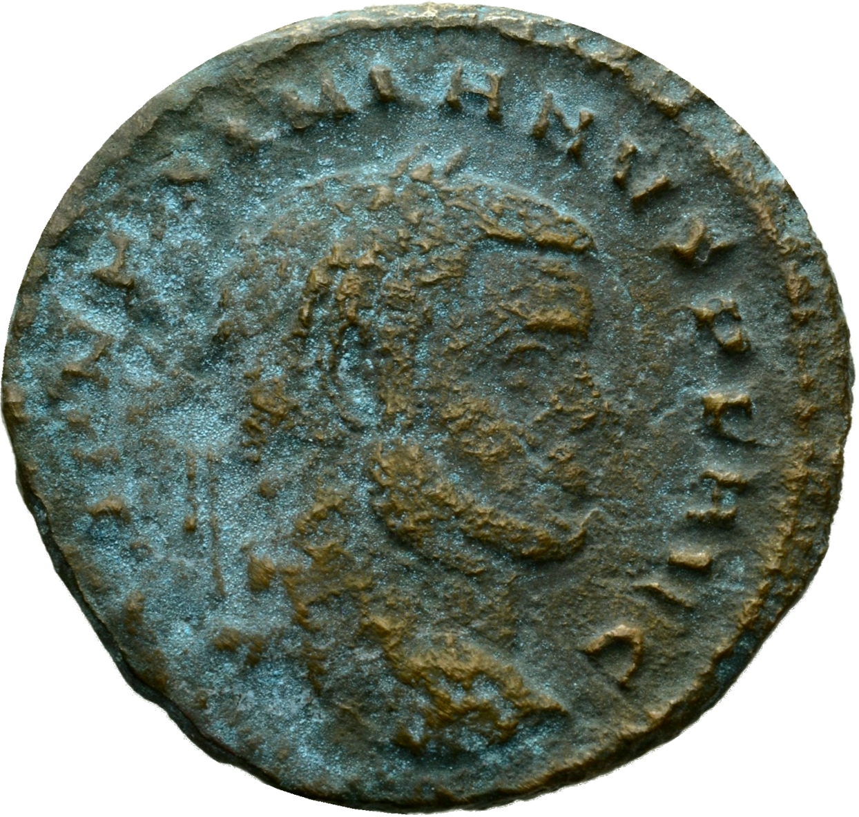 RIC VI Carthage 25b Maximian obverse, Head of Maximian, laureate, right