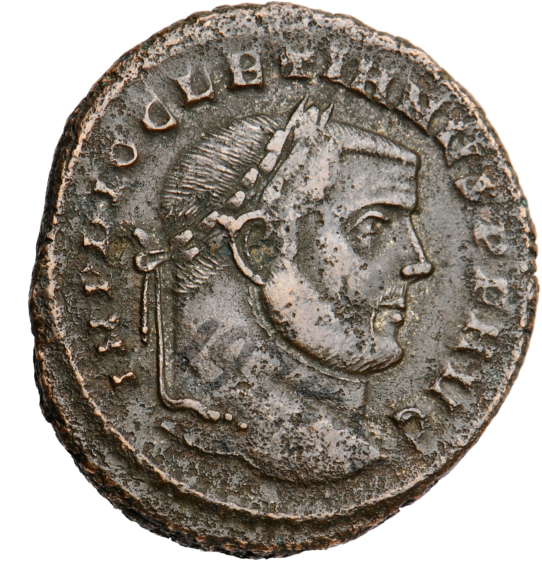 RIC VI Carthage 27a Maximian obverse, Head of Diocletian, laureate, right