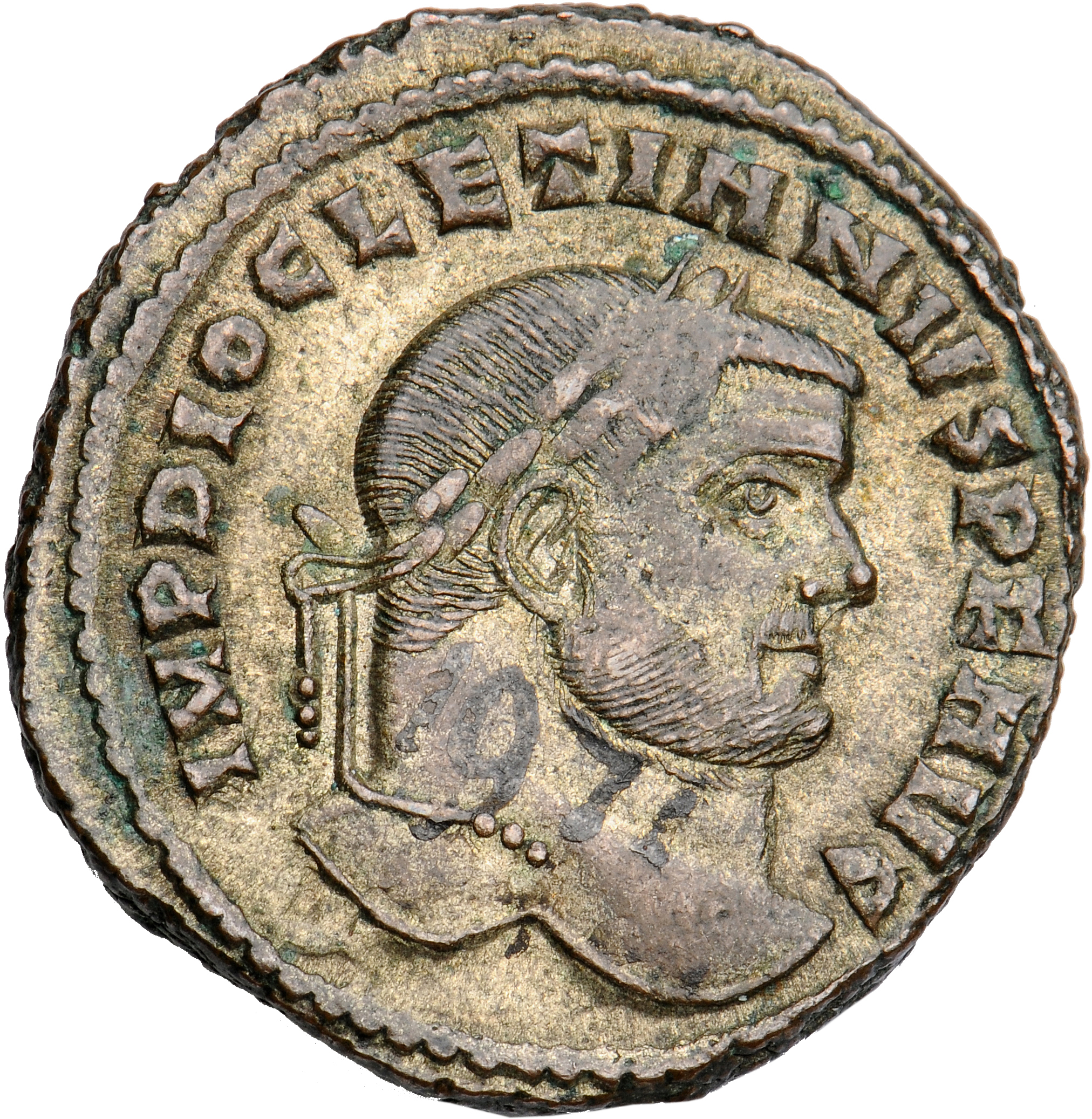 RIC VI Carthage 31a Maximian obverse, Head of Diocletian, laureate, right