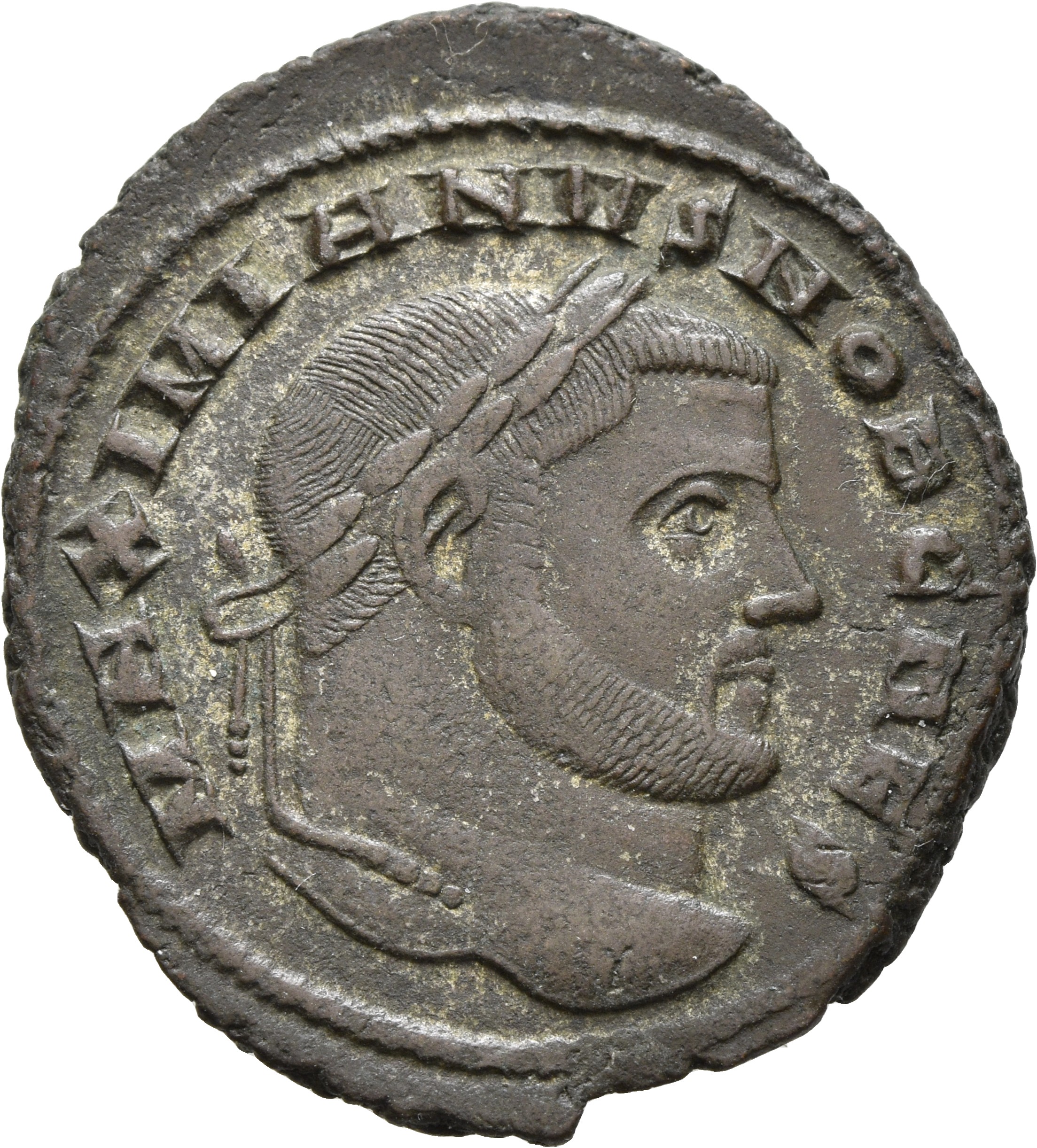 RIC VI Carthage 32b Maximian obverse — Head of Galerius, laureate, right