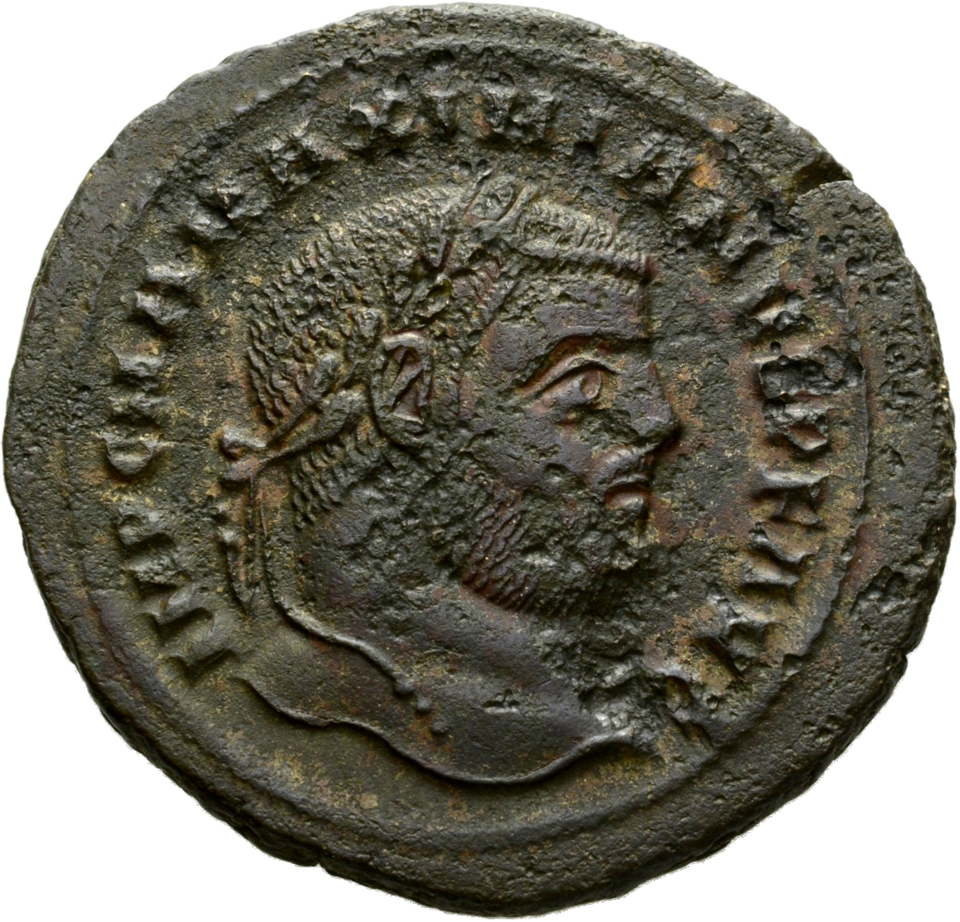 RIC VI Cyzicus 10b Diocletian obverse, Head of Maximian, laureate, right