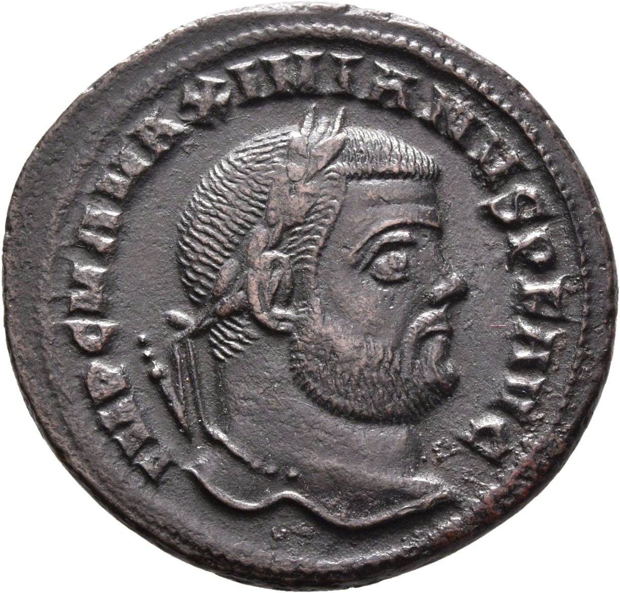 RIC VI Cyzicus 10b Diocletian obverse — Head of Maximian, laureate, right