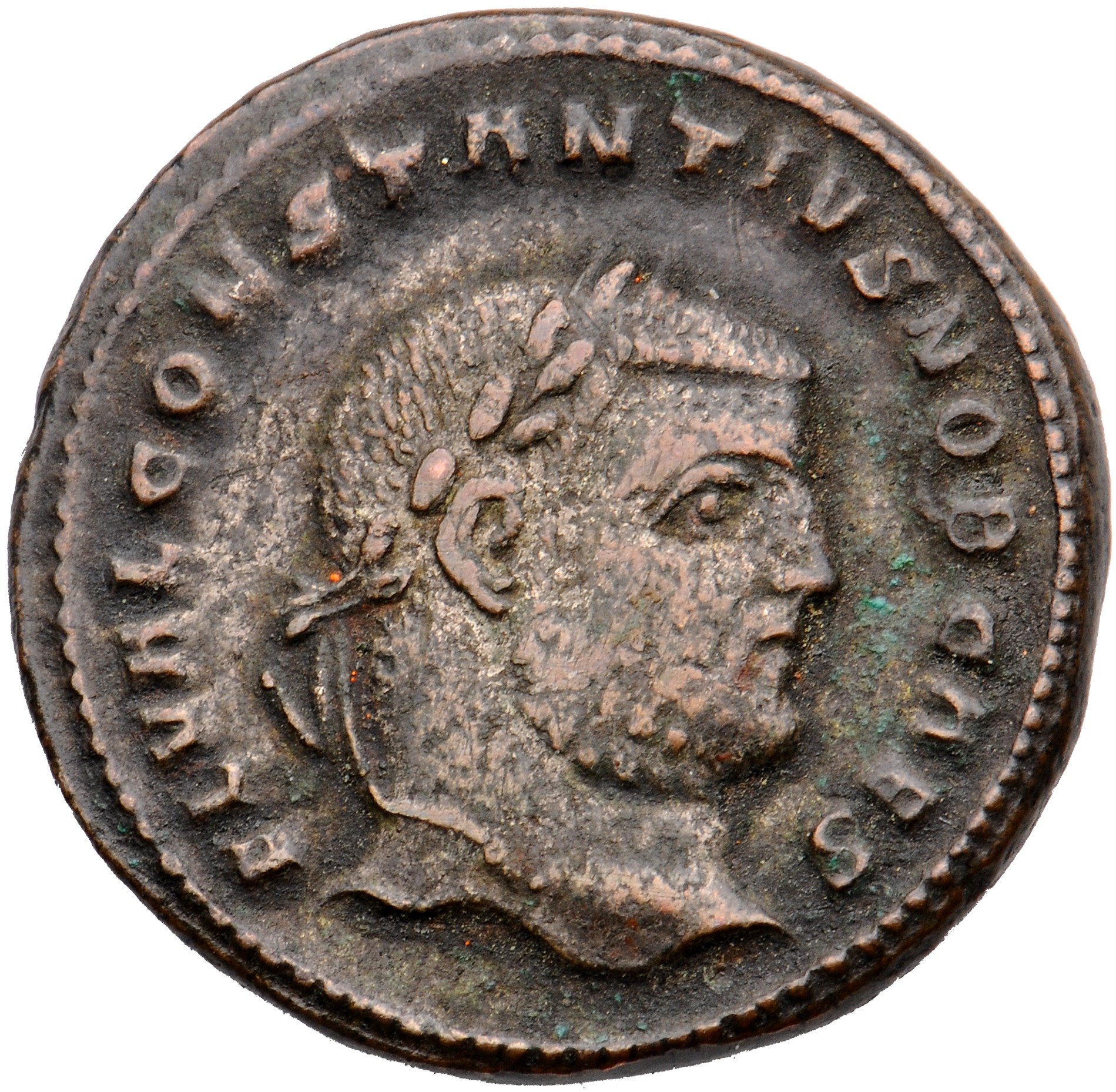 RIC VI Cyzicus 11a Diocletian obverse, Head of Constantius Chlorus, laureate, right