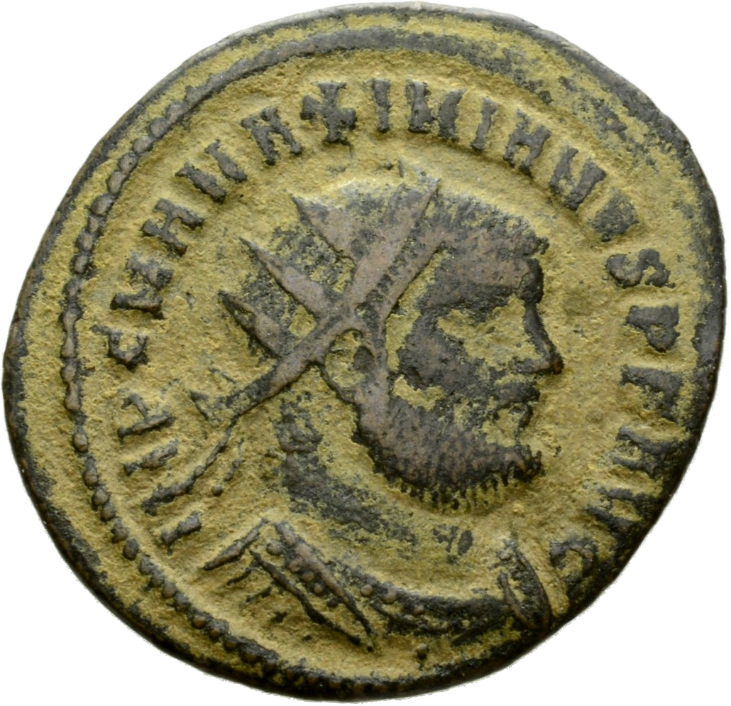 RIC VI Cyzicus 15b Diocletian obverse — Bust of Maximian, radiate, cuirassed, right