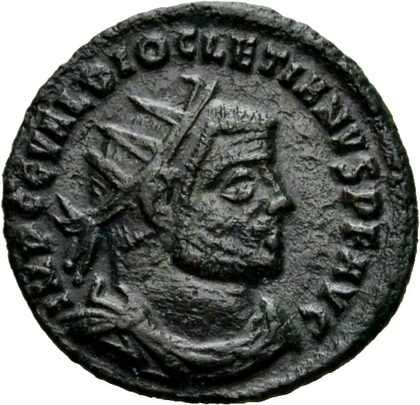 RIC VI Cyzicus 16a Diocletian obverse, Bust of Diocletian, radiate, draped, cuirassed, right