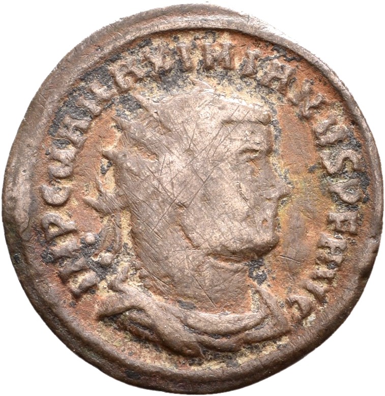 RIC VI Cyzicus 16b Diocletian obverse — Bust of Maximian, radiate, draped, cuirassed, right