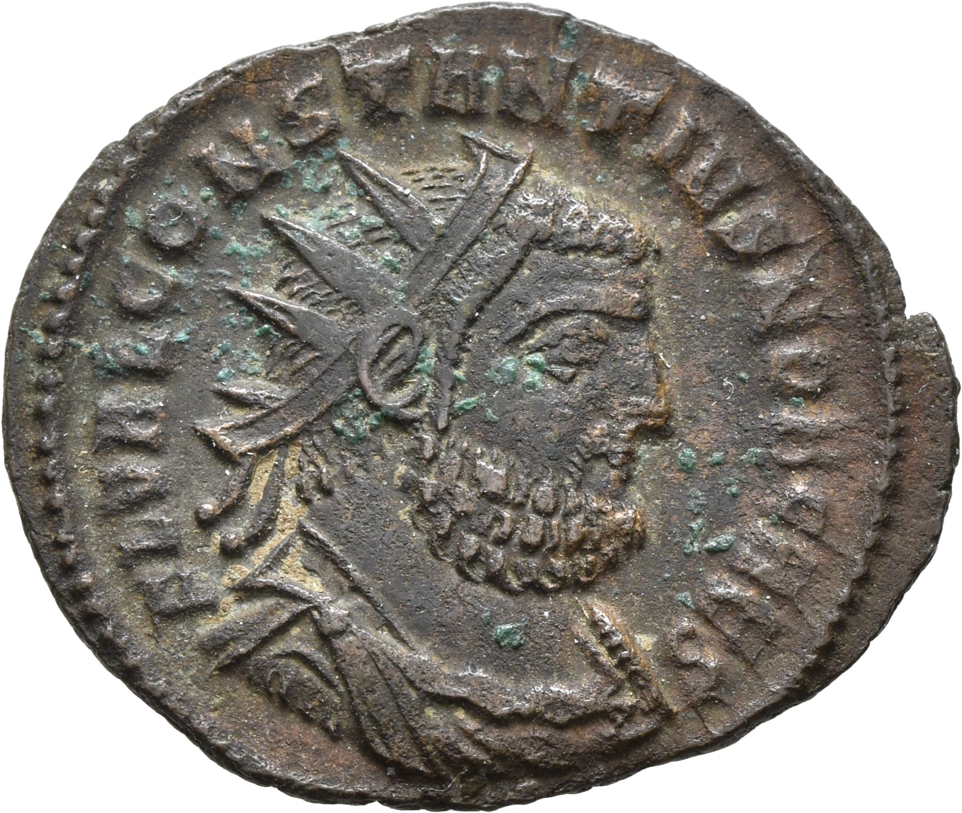 RIC VI Cyzicus 19a Diocletian obverse, Bust of Constantius Chlorus, radiate, draped, cuirassed, right