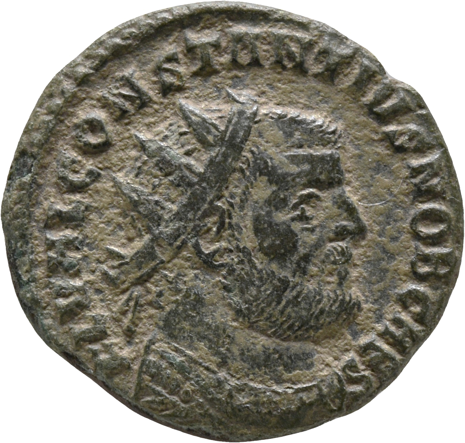 RIC VI Cyzicus 19a Diocletian obverse — Bust of Constantius Chlorus, radiate, draped, cuirassed, right