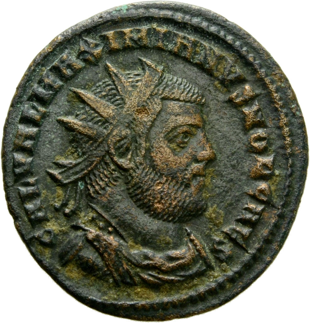 RIC VI Cyzicus 19b Diocletian obverse, Bust of Galerius, radiate, draped, cuirassed, right