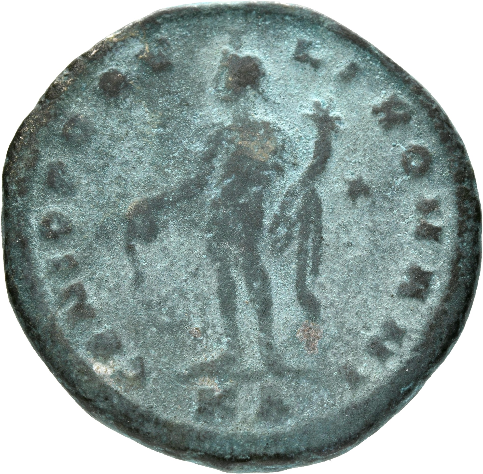 RIC VI Cyzicus 27a Galerius reverse, Genius, wearing modius, nude, chlamys draped over left shoulder, standing left, pouri...