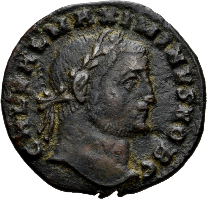 RIC VI Cyzicus 55 Galerius obverse — Head of Maximinus Daia, laureate, right