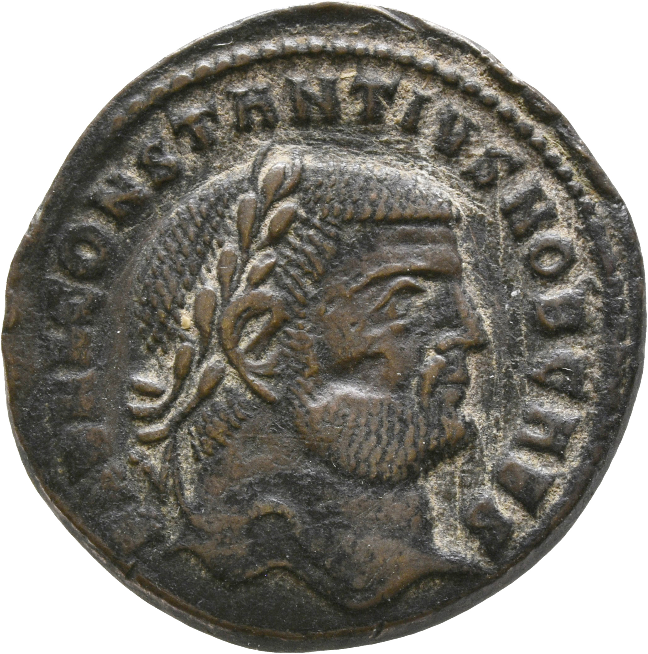 RIC VI Cyzicus 9a Diocletian obverse, Head of Constantius Chlorus, laureate, right