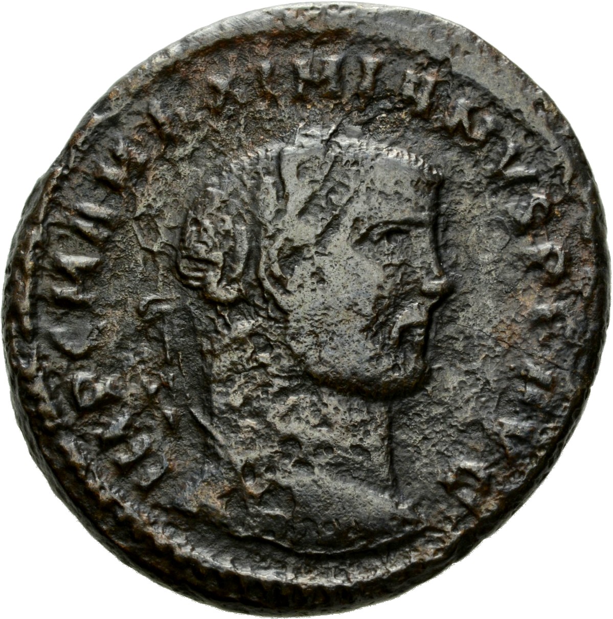 RIC VI Heraclea 12b Diocletian obverse, Head of Maximian, laureate, right