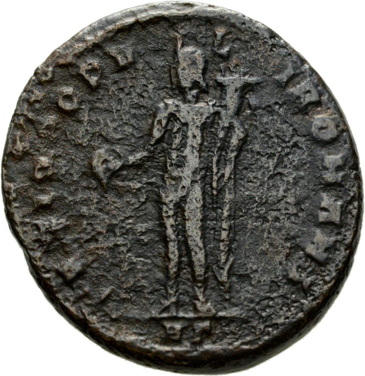 RIC VI Heraclea 12b Diocletian reverse, Genius, wearing modius, nude, chlamys draped over left shoulder, standing left, po...
