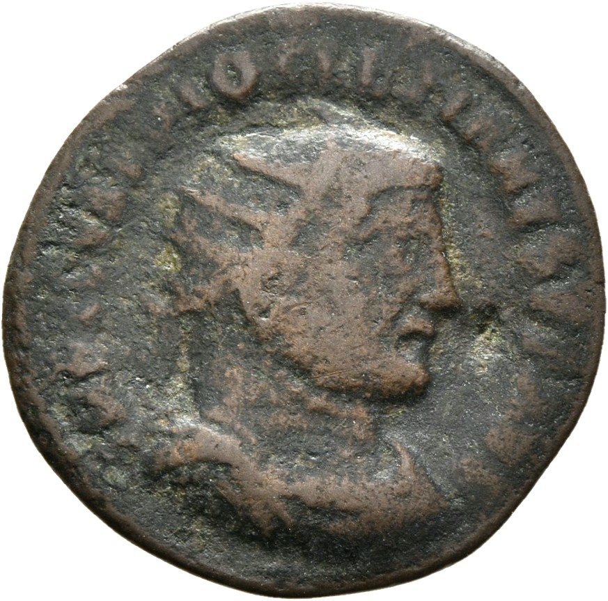 RIC VI Heraclea 13 Diocletian obverse — Bust of Diocletian, radiate, draped, cuirassed, right