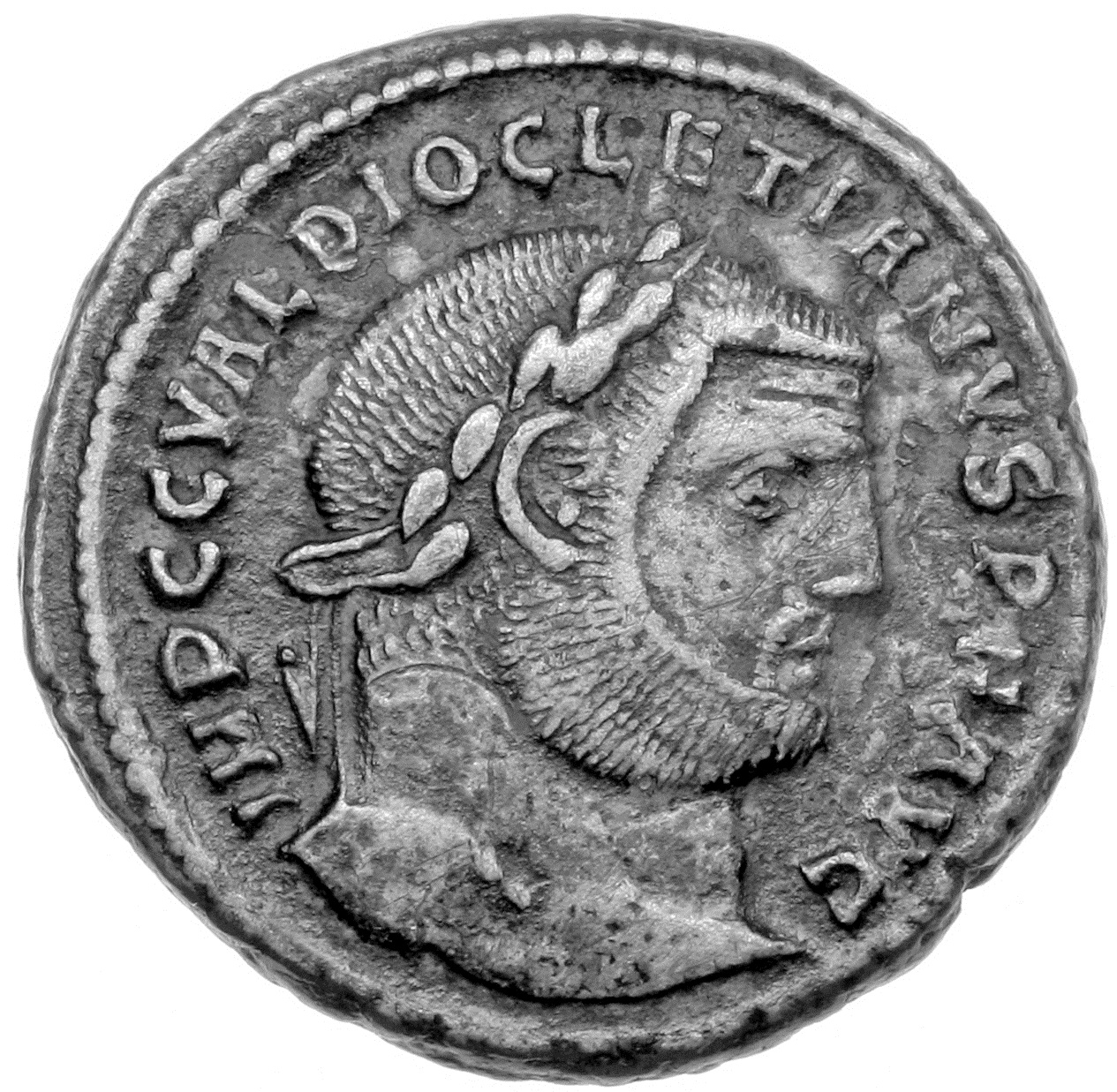 RIC VI Heraclea 19a Diocletian obverse, Head of Diocletian, laureate, right